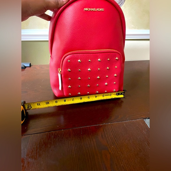 Michael Kors Erin Medium Leather Backpack - Color Flame - Picture 7 of 10